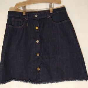 Massimo Dutti raw edge Denim mini size 8
